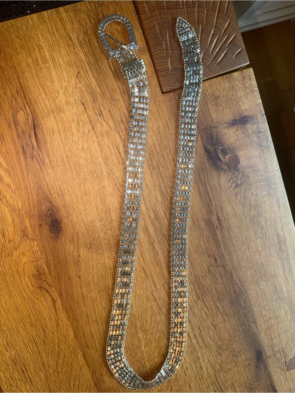 Vintage Rhinestone Statement Belt - Silver Crystal